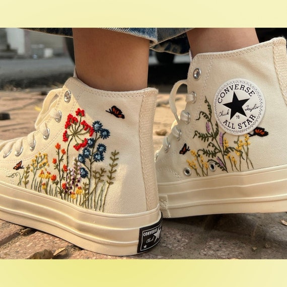 Custom Mint Converse Chuck Taylor Mushrooms Embroidered Converse