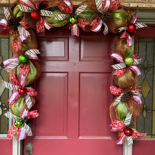 Whimsical Christmas Garland Red and Green Door Garland - Etsy