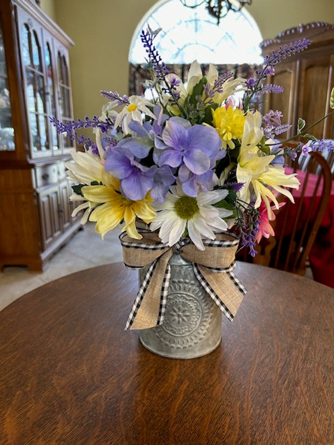 Spring/summer Milk Jug Floral Arrangement Etsy