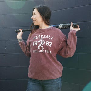 Baseball Corded Top Burgundy
