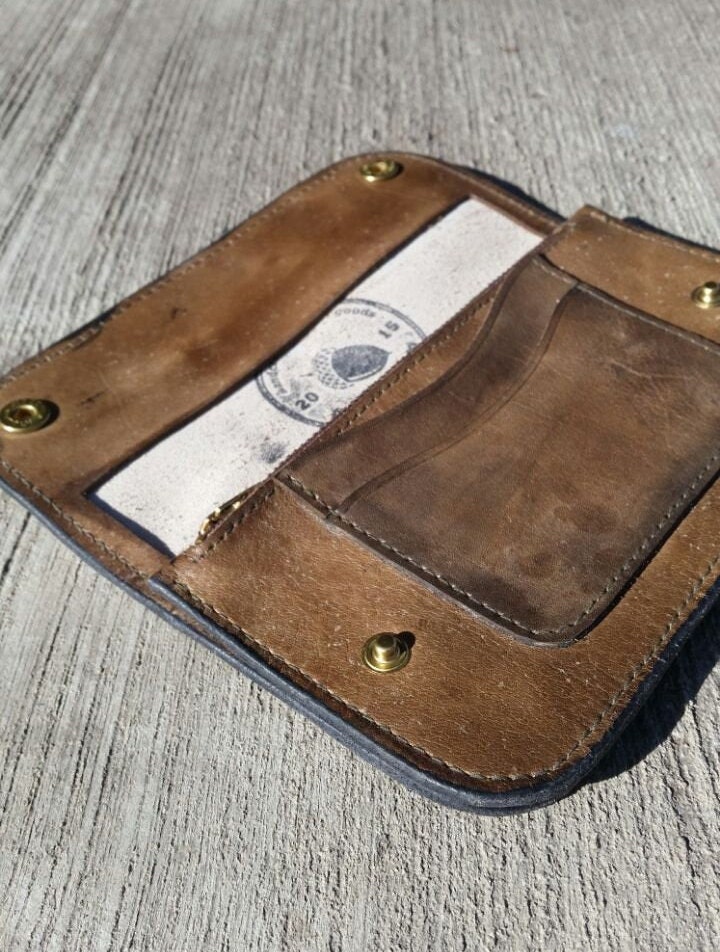 Trucker wallet Leather bike wallet Full grain leather wallet | Etsy