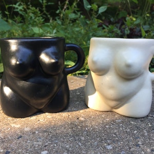 Naked Lady Boob Mug Woman Mug Modern Design Choose Black or Ivory image 1