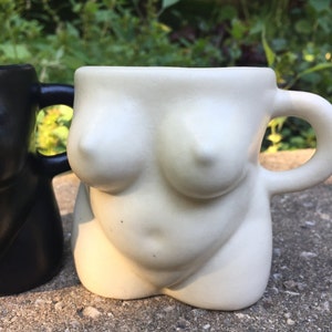 Naked Lady Boob Mug Woman Mug Modern Design Choose Black or Ivory image 3