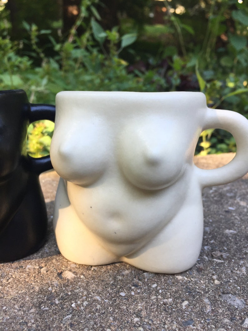 Naked Lady Boob Mug Woman Mug Modern Design Choose Black or Ivory image 3