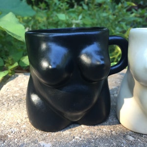 Naked Lady Boob Mug Woman Mug Modern Design Choose Black or Ivory image 2