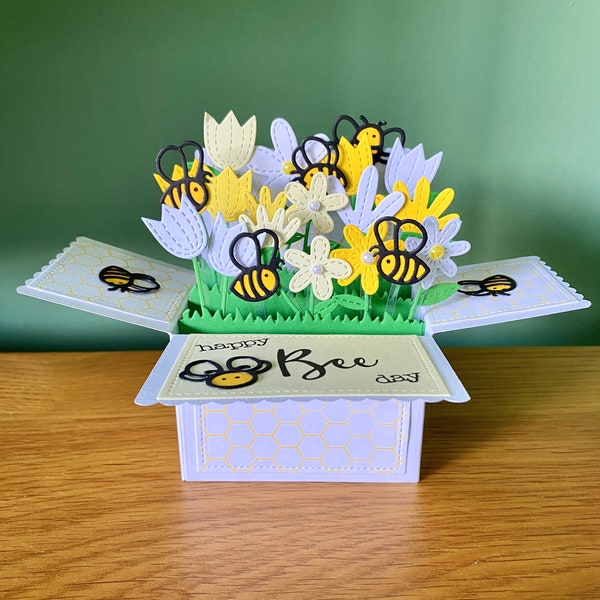 Handmade Bee Garden Pop Up Box Card