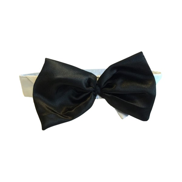 Midlee Satin Bow Tie Dog Collar up to a 16" Neck