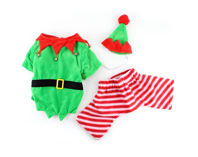Dog Elf Pajamas, Dog Elf Costume Hooded Pajamas, Dog Elf Costume, Dog