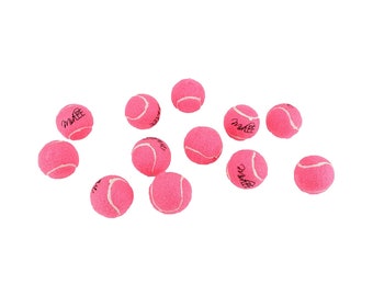 Midlee Pink 1.5" Mini Squeaky Dog Tennis Balls - Set of 12