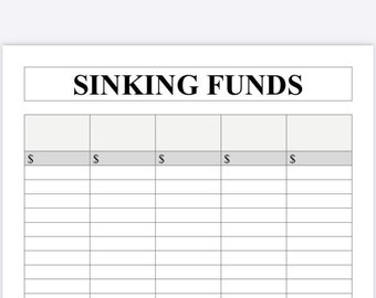 Sinking Funds Worksheet, Per Paycheck Budgeting Tool, Digital Download Printable PDF, Savings Goals, Zero Based Budget, Financial Freedom