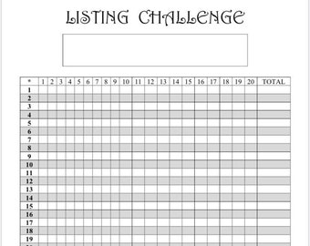 Listing Challenge Monthly Tracker, Instant Download Digital Printable PDF Worksheet, Poshmark Relisting, Reselling Toolbox, Reseller Goals