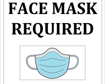 Face Mask Required Poster Flyer, Instant Download Digital Printable PDF, Covid-19 Response, Sign, Coronovirus, Safety First, Memo, Message