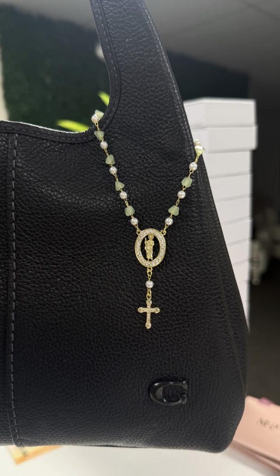 Mini Saint Jude Rosary inspired Car Accessory - Steering wheel rosary - Car rosary - bracelet inspired rosary - San Judas Tadeo