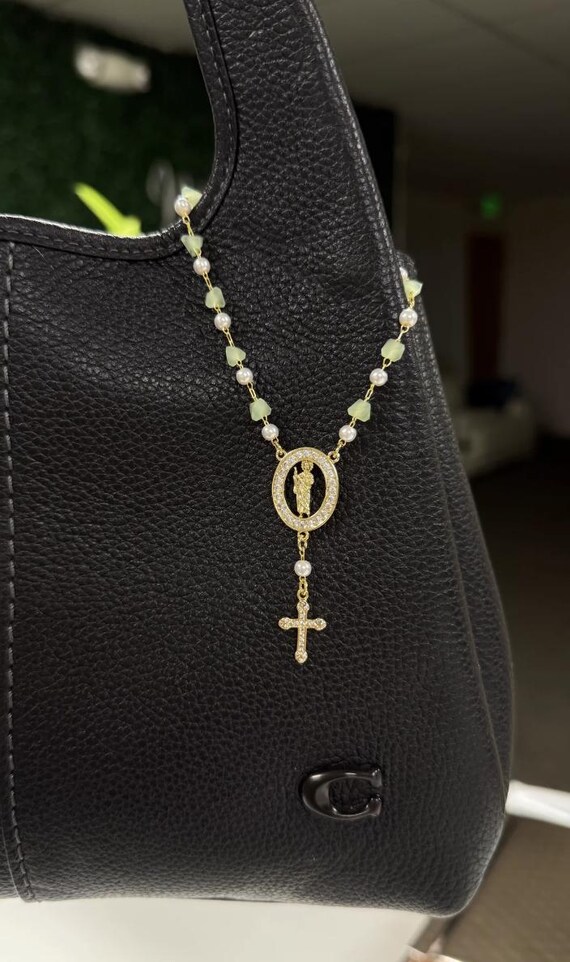 Mini Saint Jude Rosary inspired Car Accessory - Steering wheel rosary - Car rosary - bracelet inspired rosary - San Judas Tadeo