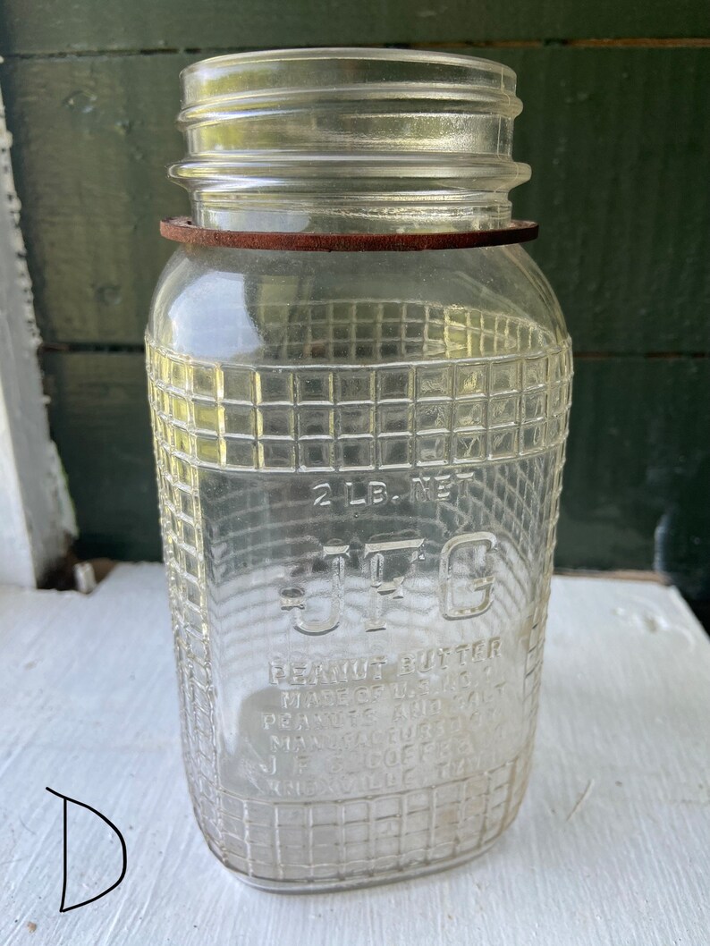 Vintage JFG Jars Antique Peanut Butter Jar Etsy