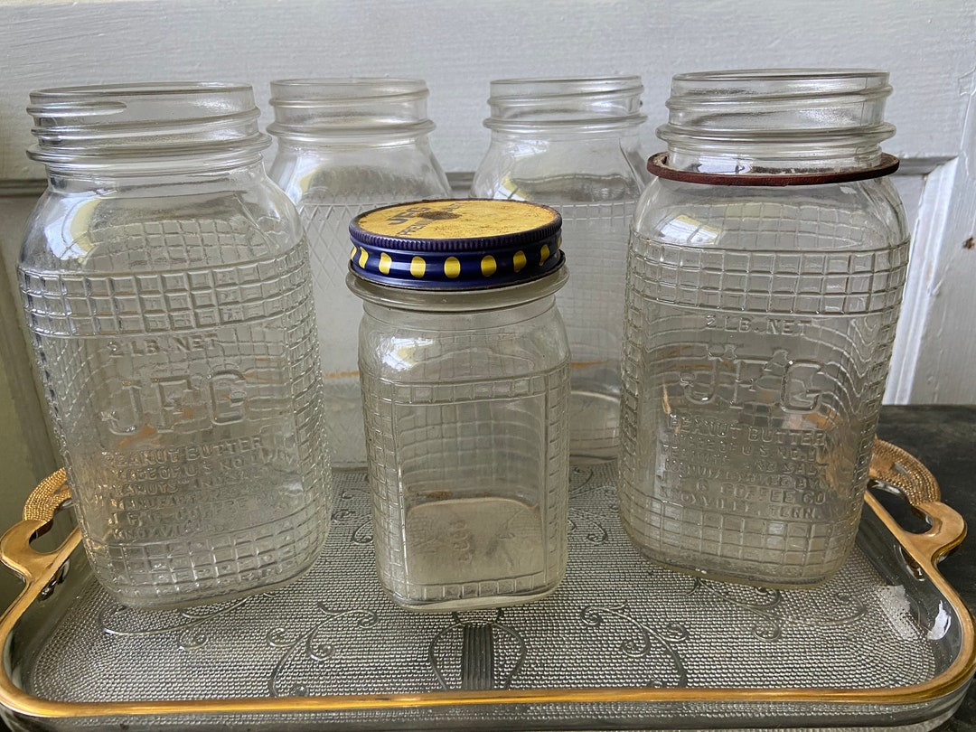 Vintage JFG Jars Antique Peanut Butter Jar Etsy