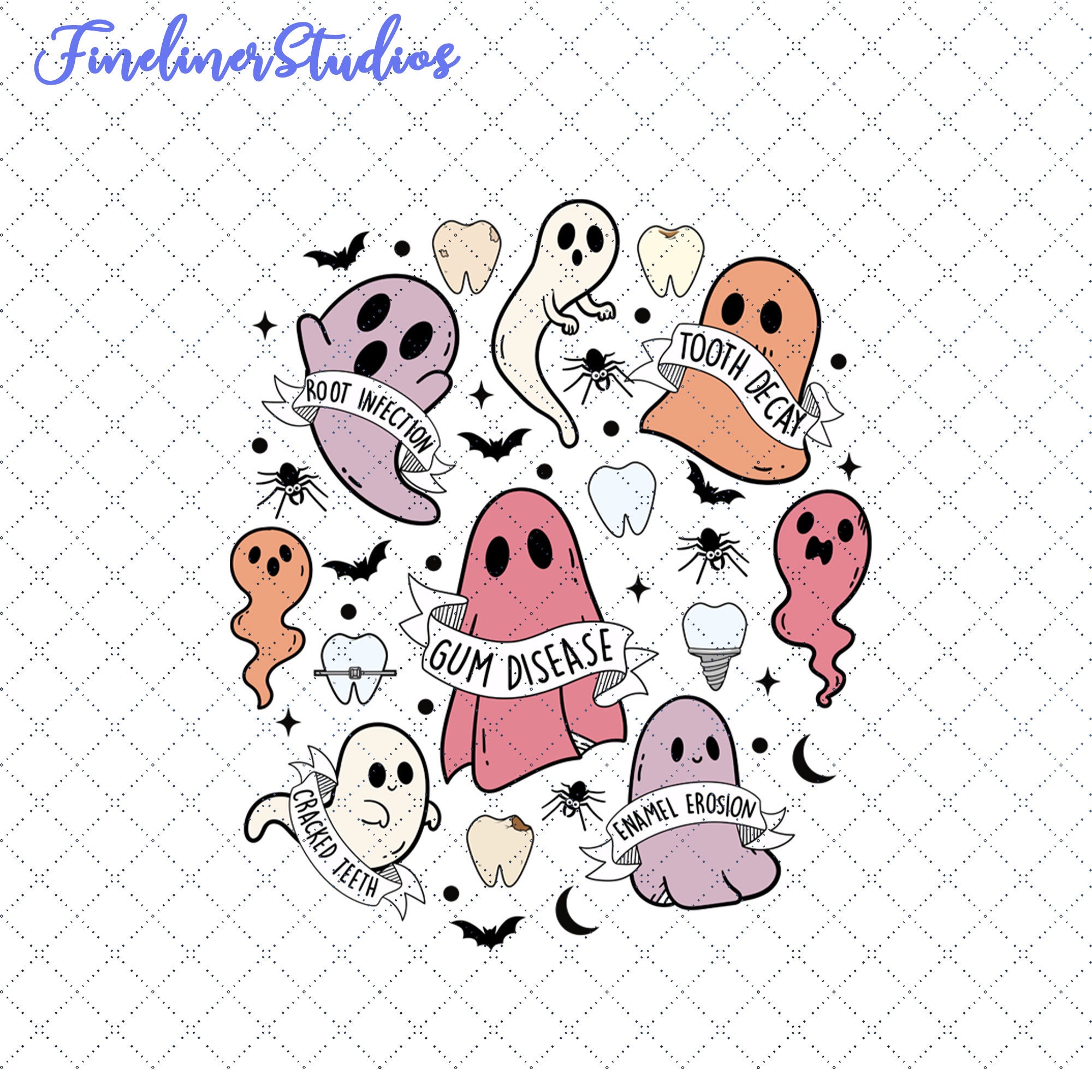 Halloween Dental Png Spooky Dentist Png Ghost Dental - Etsy