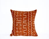 Cognac Mudcloth Cushion Cover Pillow Cover