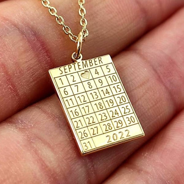 Calendar Necklace Etsy