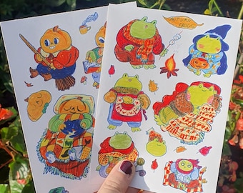 Autumn Frogs and Pumpkin Prince - Sticker Sheets