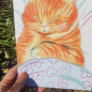 Sleepy Cat - A5 Print