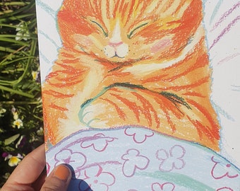 Sleepy Cat - A5 Print