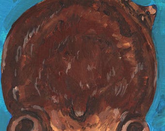 Trasero de oso - Impresión cuadrada de 14 cm