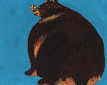 Oso Mariposa - Pequeño cuadro original