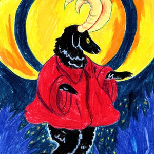 Black Goat - A5 Original Drawing