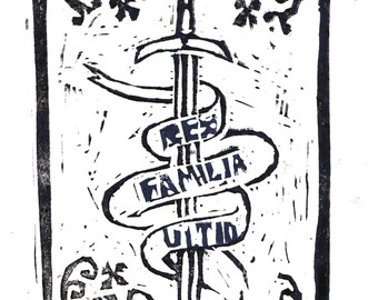 Sword - A5 Lino Print