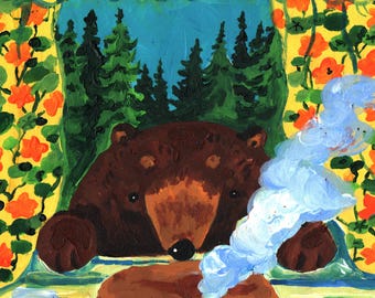 Pastel para el oso - Pintura original