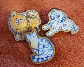 Pom, Dalmatian and Wee Cat - Small Pins