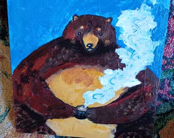 Oso matutino - Pintura original