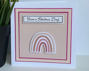 Handmade Rainbow Birthday Card, Square Card