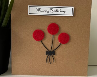 Handmade Birthday Balloons Card, 5x5 Square Card