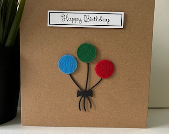 Handmade Birthday Balloons Card, 5x5 Square Card