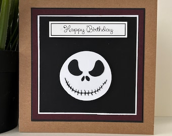 Jack Skellington Birthday Card, Handmade Spooky Card