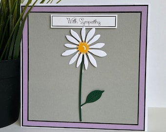 Daisy Sympathy Card, Handmade Embellishment, Bereavement Card