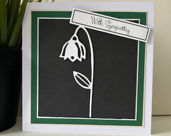 Handmade Snowdrop Sympathy Card, Bereavement Card