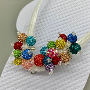 Sparkling Rhinestone Beaded Flip Flops