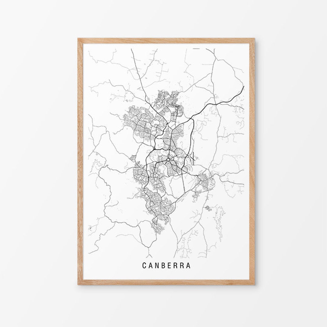 Canberra Map Print Minimalist Map / Australia / City Print / - Etsy