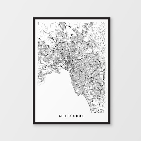Melbourne Map Print Minimalist Map Victoria Australia Etsy