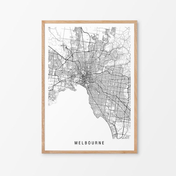 Minimalist map print of Melbourne Australia Digital Prints Prints etna