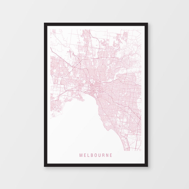 Minimalist map print of Melbourne Australia Digital Prints Prints etna