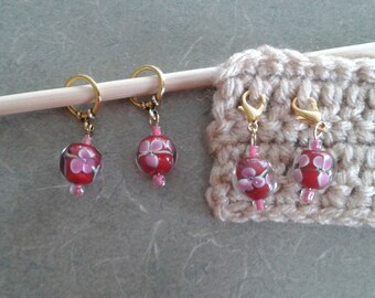 Stitch Markers - pink blossom