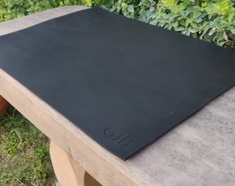 Extra Large Leather Black Desk Mat, Computer Placemats, Table Writing Pad, Custom Organizer Personalized, Blotter, Schreibtischunterlage