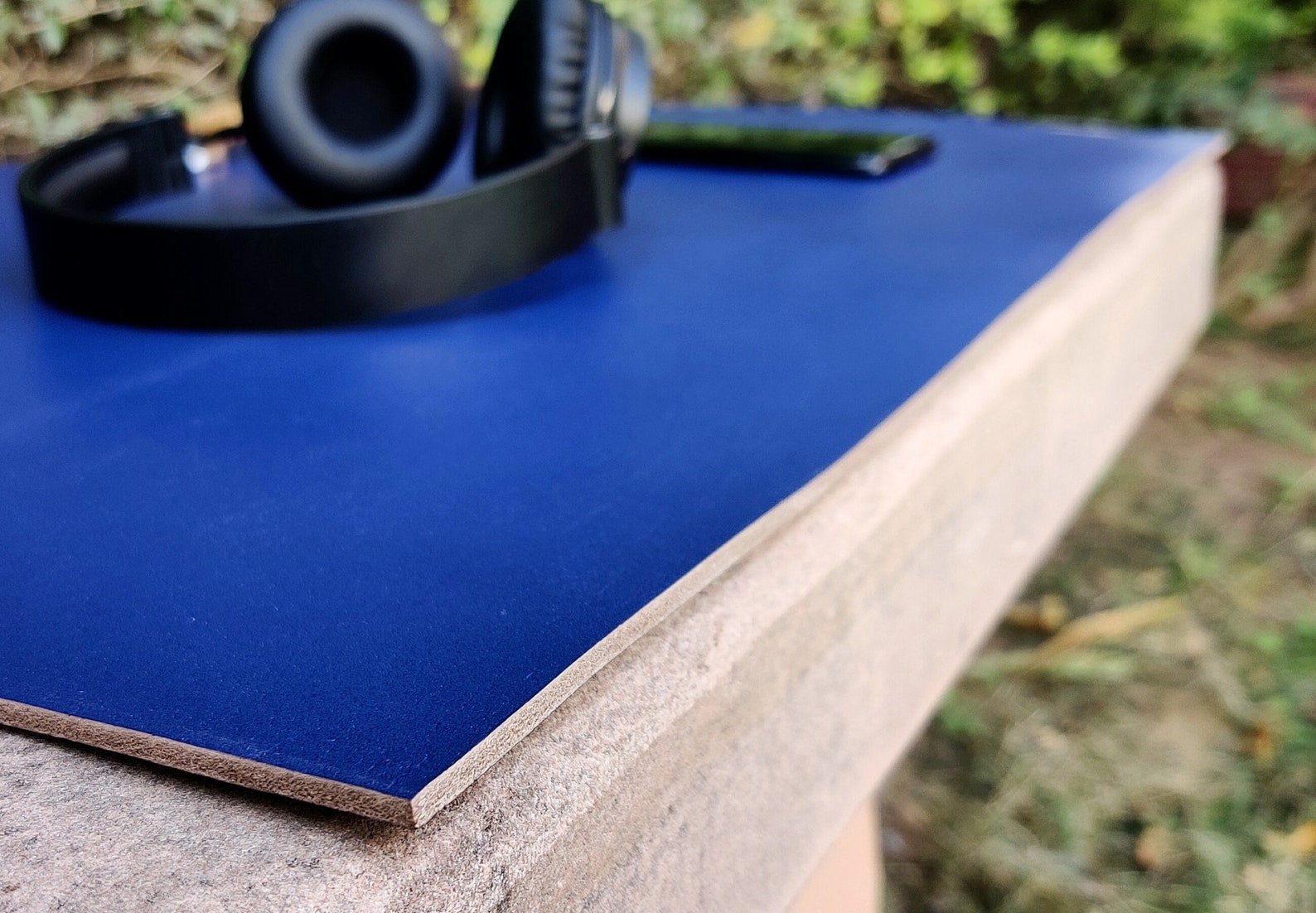 Leather Table Mats Leather Conference Desk Pad Blue Navy Etsy