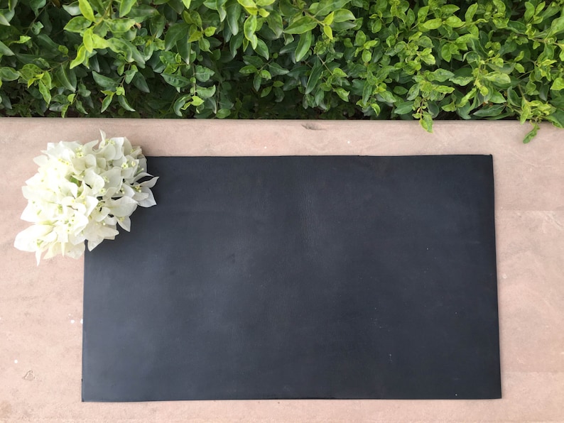 Leather Desk Pad , Leather Desk Mat Vintage Black Genuine , Executive Desk Blotter, Laptop Pad, schreibtischunterlage, Office Desk Accessory image 1