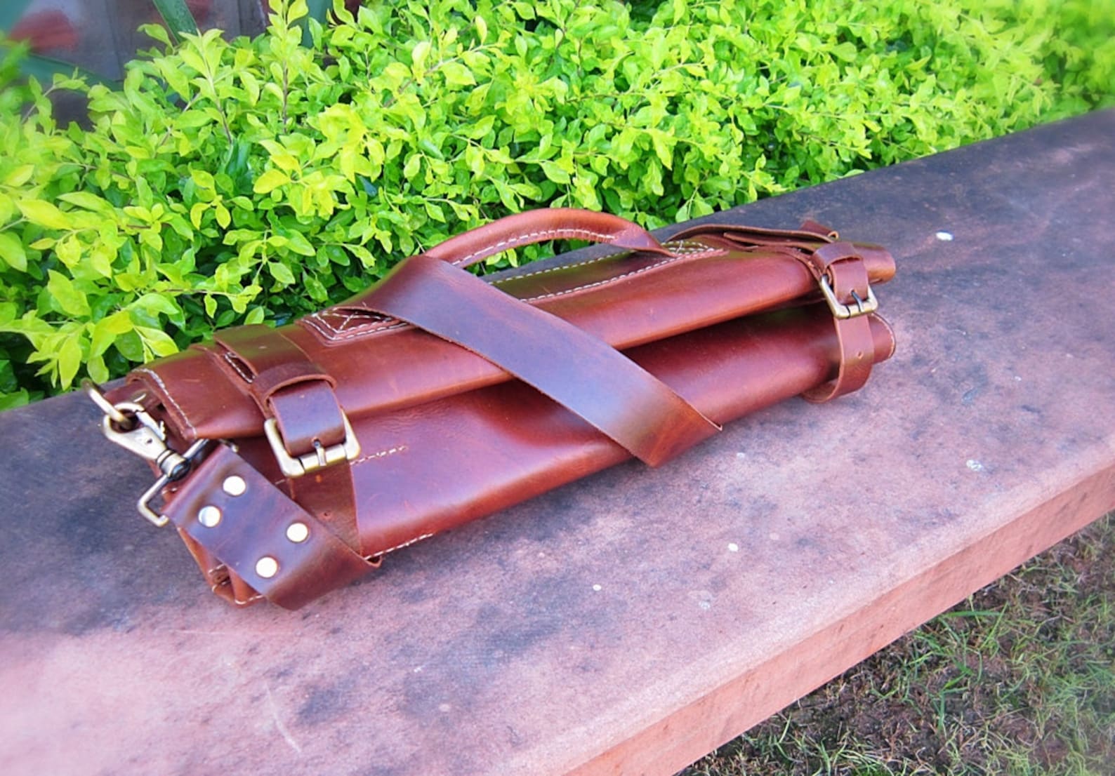 Leather Knife Roll Knife Bag Genuine Leather Vintage Brown Etsy