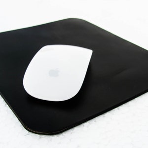 Schwarzes Leder Mousepad, Echt Vintage Leder Schreibtischunterlage, Leder Mauspad, Bürounterlage, Lederunterlage, Leder Maus Basis